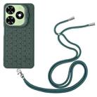 For Tecno Spark 20C Honeycomb Radiating Holder TPU Phone Case with Lanyard(Green) - 3