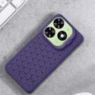 For Tecno Pop 8 Honeycomb Radiating Holder TPU Phone Case with Lanyard(Purple) - 2