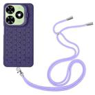 For Tecno Pop 8 Honeycomb Radiating Holder TPU Phone Case with Lanyard(Purple) - 3
