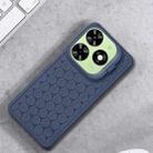 For Tecno Pop 8 Honeycomb Radiating Holder TPU Phone Case with Lanyard(Blue) - 2
