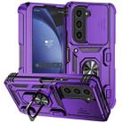 For Samsung Galaxy Z Fold6 5G Holder Phone Case(Purple) - 1