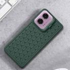 For Motorola Moto G24 / G04 Honeycomb Radiating Holder TPU Phone Case with Lanyard(Green) - 2