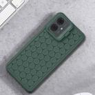 For Motorola Moto G14 Honeycomb Radiating Holder TPU Phone Case with Lanyard(Green) - 2