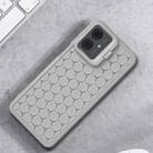 For Motorola Moto G14 Honeycomb Radiating Holder TPU Phone Case with Lanyard(Grey) - 2