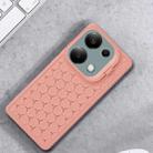 For Xiaomi Redmi Note 13 Pro 4G Honeycomb Radiating Holder TPU Phone Case with Lanyard(Pink) - 2