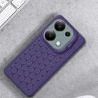 For Xiaomi Redmi Note 13 Pro 4G Honeycomb Radiating Holder TPU Phone Case with Lanyard(Purple) - 2