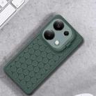 For Xiaomi Redmi Note 13 Pro 4G Honeycomb Radiating Holder TPU Phone Case with Lanyard(Green) - 2