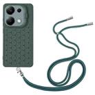 For Xiaomi Redmi Note 13 Pro 4G Honeycomb Radiating Holder TPU Phone Case with Lanyard(Green) - 3