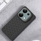 For Xiaomi Redmi Note 13 Pro 4G Honeycomb Radiating Holder TPU Phone Case with Lanyard(Black) - 2