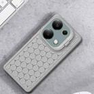 For Xiaomi Redmi Note 13 Pro 4G Honeycomb Radiating Holder TPU Phone Case with Lanyard(Grey) - 2