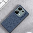 For Xiaomi Redmi Note 13 Pro 4G Honeycomb Radiating Holder TPU Phone Case with Lanyard(Blue) - 2