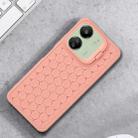 For Xiaomi Redmi 13C Honeycomb Radiating Holder TPU Phone Case with Lanyard(Pink) - 2