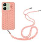 For Xiaomi Redmi 13C Honeycomb Radiating Holder TPU Phone Case with Lanyard(Pink) - 3