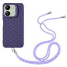 For Xiaomi Redmi 13C Honeycomb Radiating Holder TPU Phone Case with Lanyard(Purple) - 3