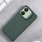 For Xiaomi Redmi 13C Honeycomb Radiating Holder TPU Phone Case with Lanyard(Green) - 2