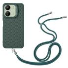 For Xiaomi Redmi 13C Honeycomb Radiating Holder TPU Phone Case with Lanyard(Green) - 3