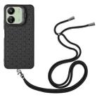 For Xiaomi Redmi 13C Honeycomb Radiating Holder TPU Phone Case with Lanyard(Black) - 3