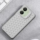 For Xiaomi Redmi 13C Honeycomb Radiating Holder TPU Phone Case with Lanyard(Grey) - 2