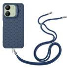 For Xiaomi Redmi 13C Honeycomb Radiating Holder TPU Phone Case with Lanyard(Blue) - 3