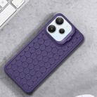 For Xiaomi Redmi 12 4G Honeycomb Radiating Holder TPU Phone Case with Lanyard(Purple) - 2