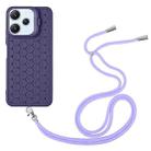 For Xiaomi Redmi 12 4G Honeycomb Radiating Holder TPU Phone Case with Lanyard(Purple) - 3