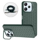 For Xiaomi Redmi 12 4G Honeycomb Radiating Holder TPU Phone Case with Lanyard(Green) - 1