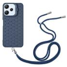 For Xiaomi Redmi 12 4G Honeycomb Radiating Holder TPU Phone Case with Lanyard(Blue) - 3