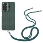 For Xiaomi Redmi Note 12 Pro 4G Honeycomb Radiating Holder TPU Phone Case with Lanyard(Green) - 3