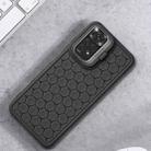 For Xiaomi Redmi Note 12 Pro 4G Honeycomb Radiating Holder TPU Phone Case with Lanyard(Black) - 2