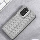 For Xiaomi Redmi Note 12 Pro 4G Honeycomb Radiating Holder TPU Phone Case with Lanyard(Grey) - 2