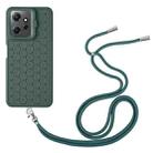 For Xiaomi Redmi Note 12 4G Global Honeycomb Radiating Holder TPU Phone Case with Lanyard(Green) - 3