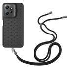 For Xiaomi Redmi Note 12 4G Global Honeycomb Radiating Holder TPU Phone Case with Lanyard(Black) - 3