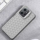 For Xiaomi Redmi Note 12 4G Global Honeycomb Radiating Holder TPU Phone Case with Lanyard(Grey) - 2