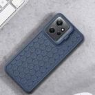 For Xiaomi Redmi Note 12 4G Global Honeycomb Radiating Holder TPU Phone Case with Lanyard(Blue) - 2