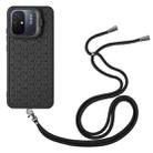 For Xiaomi Redmi 12C Honeycomb Radiating Holder TPU Phone Case with Lanyard(Black) - 3