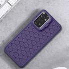For Xiaomi Redmi Note 11 Global Honeycomb Radiating Holder TPU Phone Case with Lanyard(Purple) - 2