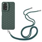 For Xiaomi Redmi Note 11 Global Honeycomb Radiating Holder TPU Phone Case with Lanyard(Green) - 3