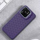 For Xiaomi Redmi 10C Honeycomb Radiating Holder TPU Phone Case with Lanyard(Purple) - 2