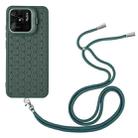 For Xiaomi Redmi 10C Honeycomb Radiating Holder TPU Phone Case with Lanyard(Green) - 3