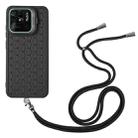 For Xiaomi Redmi 10C Honeycomb Radiating Holder TPU Phone Case with Lanyard(Black) - 3