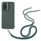 For Xiaomi Redmi Note 11 Pro Honeycomb Radiating Holder TPU Phone Case with Lanyard(Green) - 3