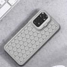 For Xiaomi Redmi Note 11 Pro Honeycomb Radiating Holder TPU Phone Case with Lanyard(Grey) - 2