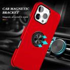 For iPhone 16 Magnetic Ring Holder Phone Case(Red) - 2