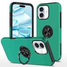 For iPhone 16 Plus Magnetic Ring Holder Phone Case(Dark Green) - 1