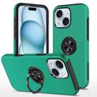For iPhone 15 Plus Magnetic Ring Holder Phone Case(Dark Green) - 1