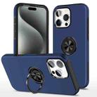 For iPhone 15 Pro Magnetic Ring Holder Phone Case(Navy Blue) - 1