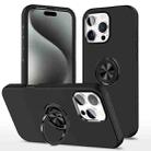 For iPhone 15 Pro Magnetic Ring Holder Phone Case(Black) - 1