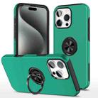 For iPhone 15 Pro Magnetic Ring Holder Phone Case(Dark Green) - 1