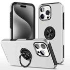 For iPhone 15 Pro Max Magnetic Ring Holder Phone Case(Silver) - 1