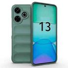 For Xiaomi Redmi 13 4G Global Magic Shield TPU + Flannel Phone Case(Dark Green) - 1